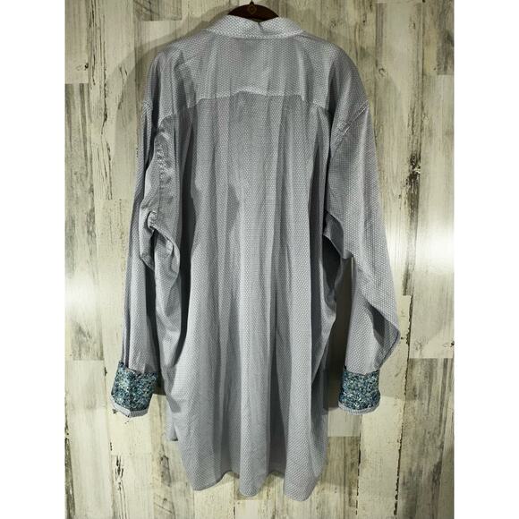 Eight X Premium Mens Shirt Size 5x Blue White Contrasting Flip Cuff Buckle NWT‎ - Picture 3 of 12